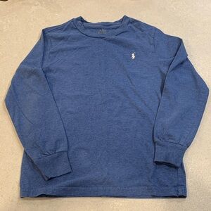 Polo by Ralph Lauren Classic Blue Kid’s Long Sleeve Tee with Iconic Logo
